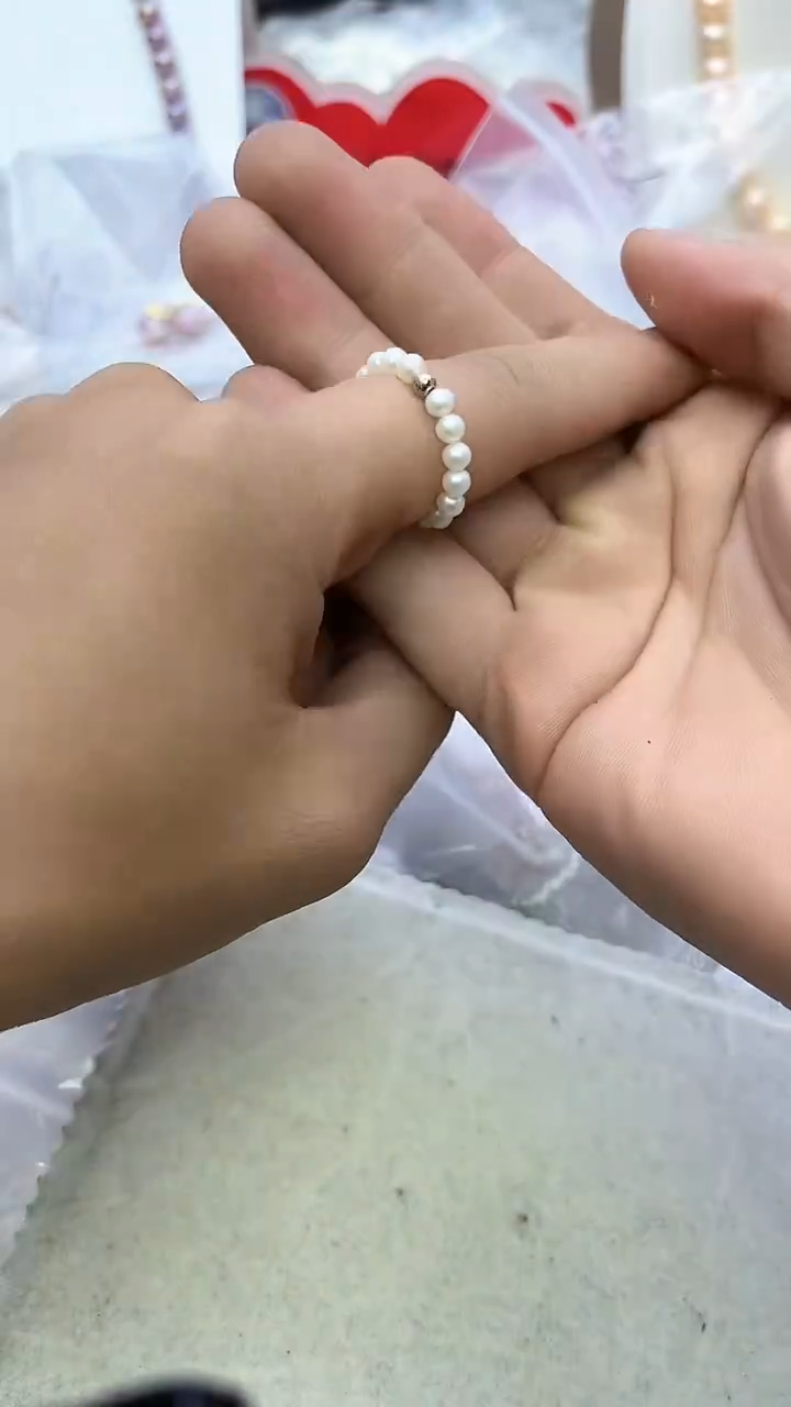 未镶嵌戒指淡水珍珠白色系戒指