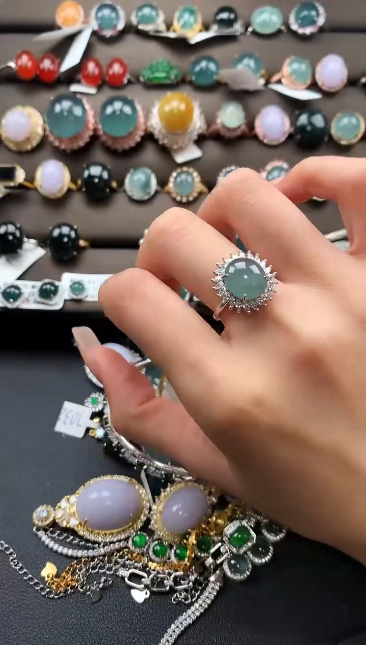 【闪购商品】翡翠戒指银S925镶嵌4364334