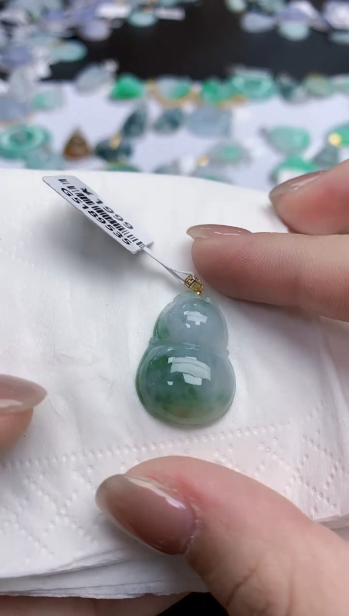 【闪购商品】翡翠颈饰18K金镶嵌天然缅甸翡翠A货