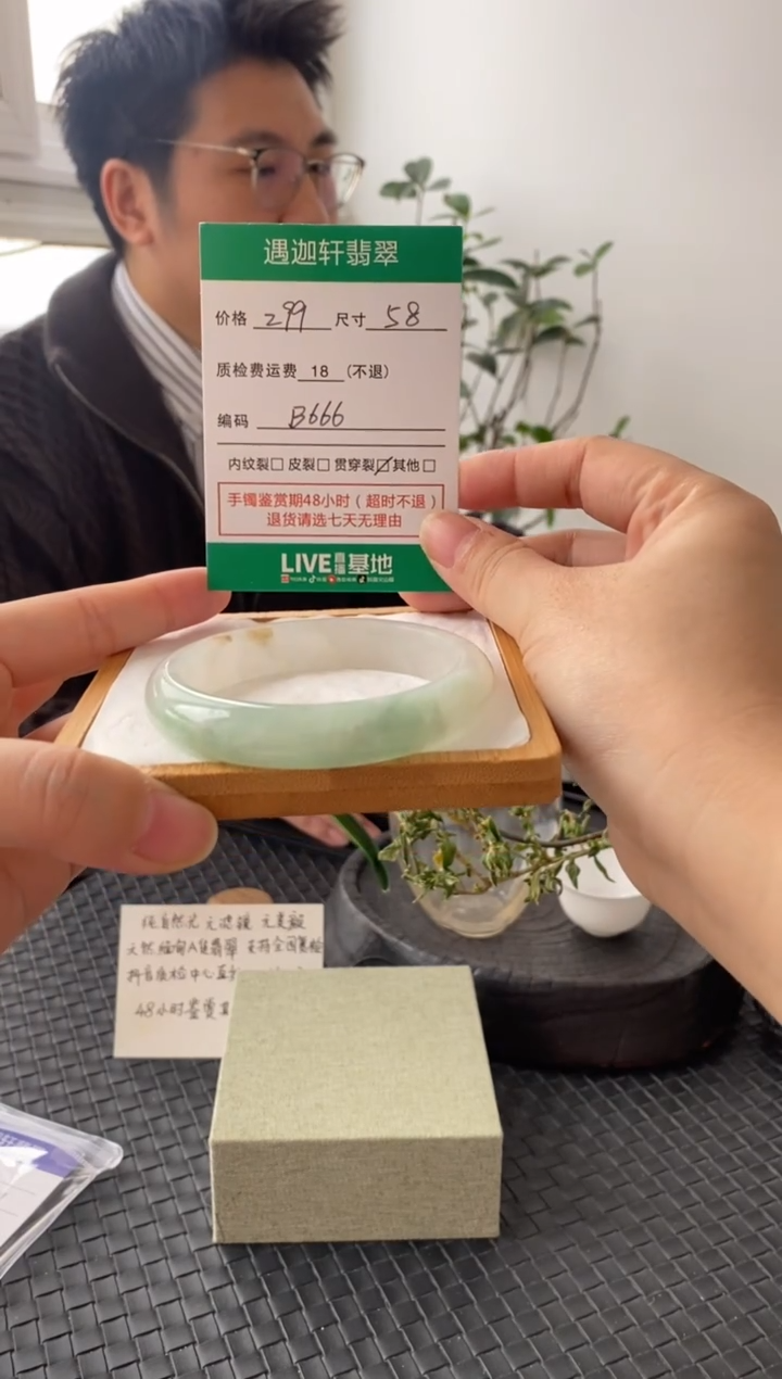 未镶嵌手镯翡翠B666 圈口58