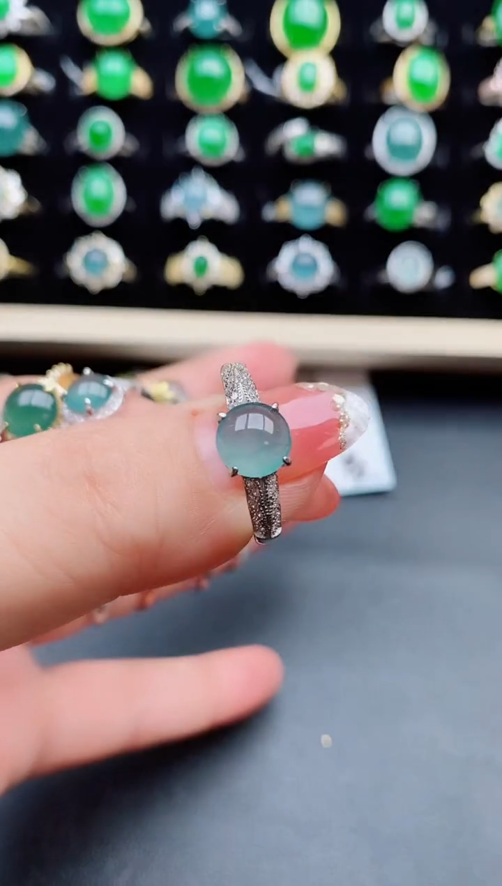 【闪购商品】翡翠戒指银S925镶嵌50855