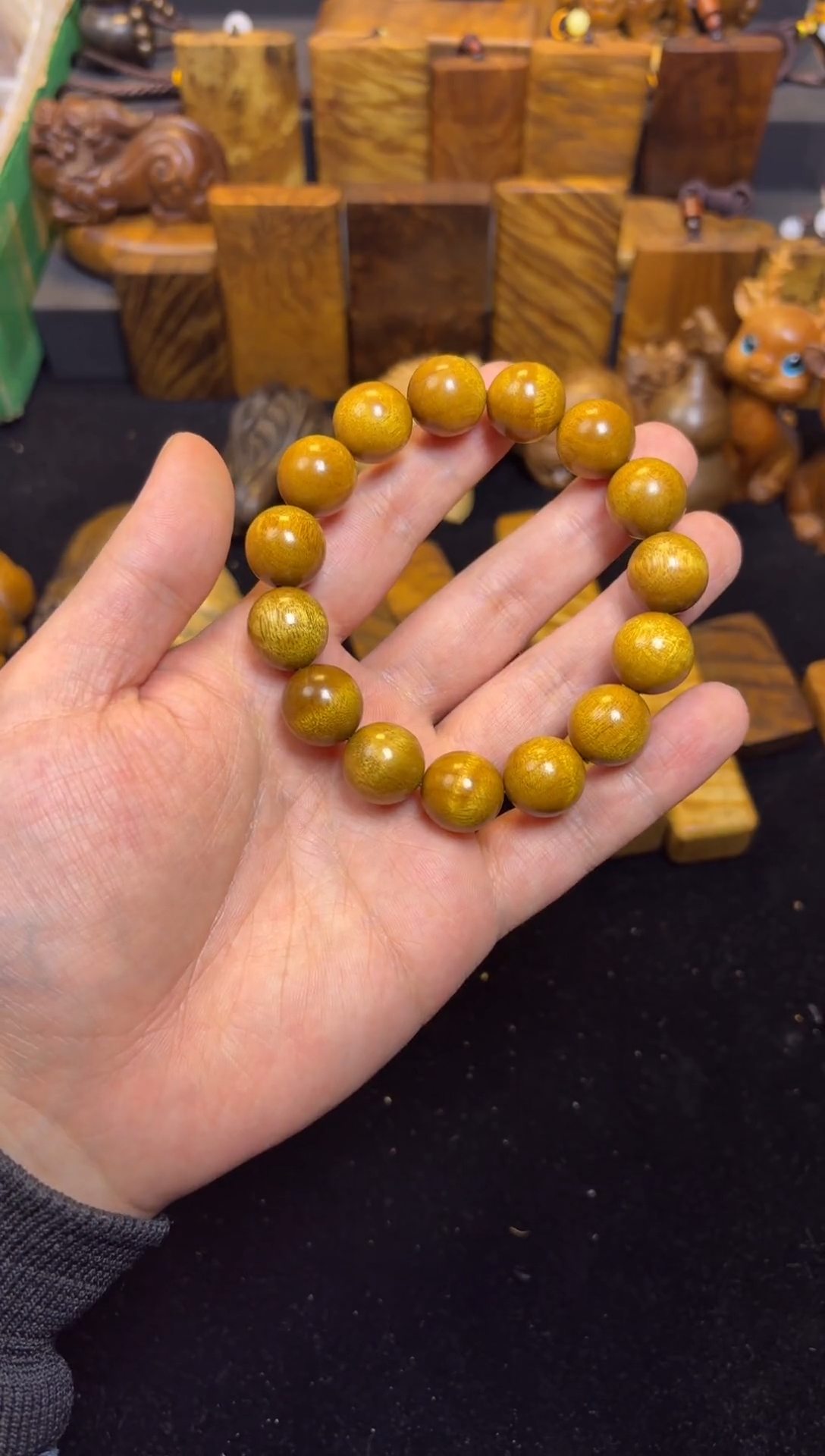 【闪购商品】楠木（金丝楠）手串/手链1.5帝王黄手串128带花
