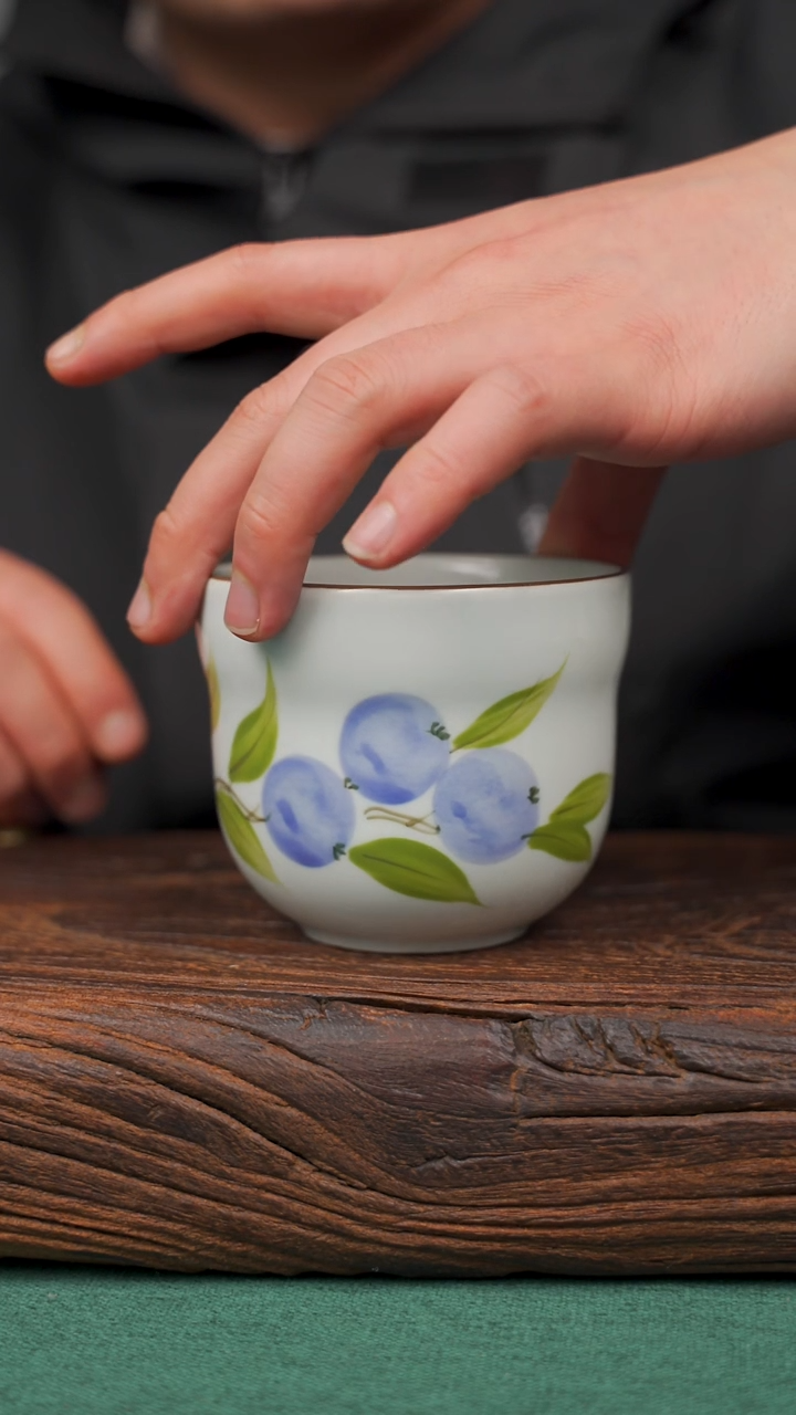 【闪购商品】瓷片86寻一缕瓷香杯釉下手工手绘瓷器