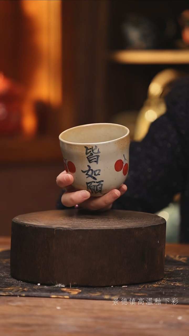 陶瓷景德镇高温釉下手绘陶瓷@L628@