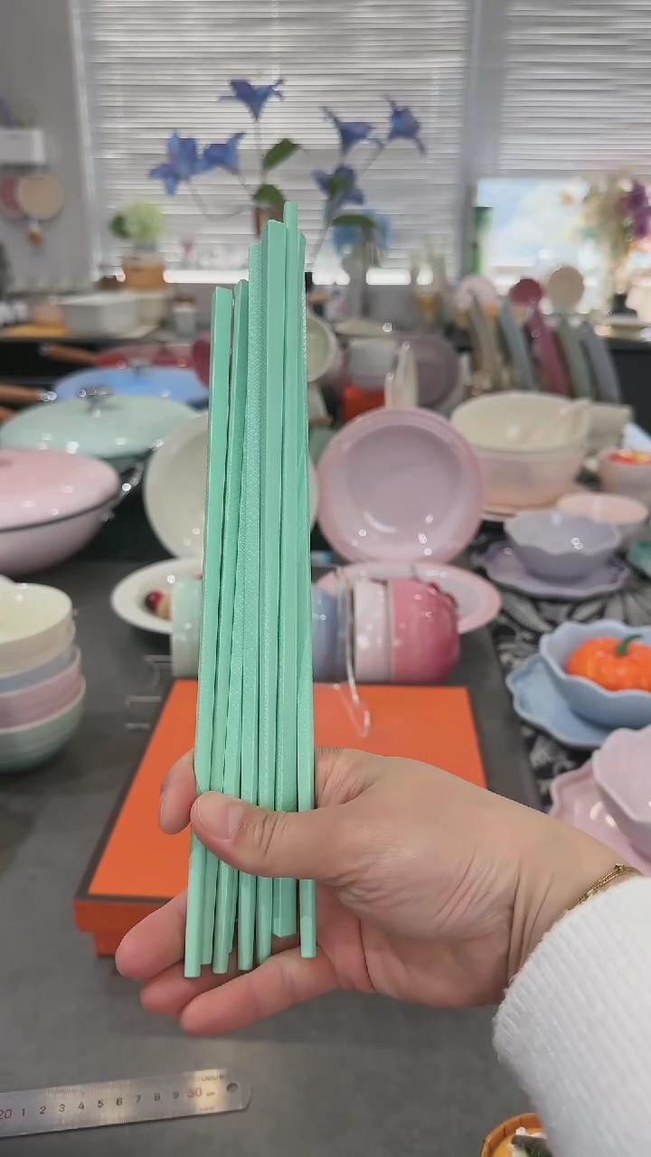 【闪购商品】瓷筷子SPS6双盒装-孔雀青