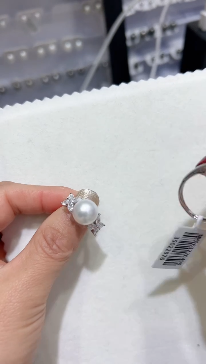 【闪购商品】海水珍珠戒指银S925镶嵌ay52 澳白 多样性发一