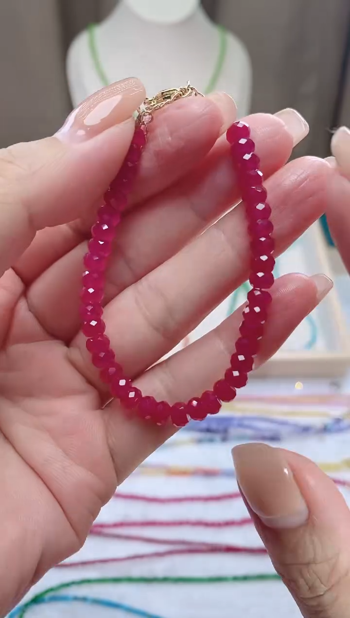 【闪购商品】红宝石手链14K金镶嵌诗颜珠宝甄选SYZB61