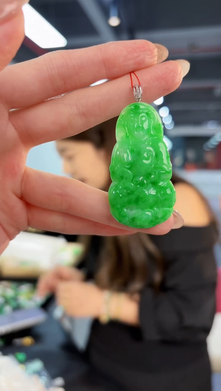 【闪购商品】翡翠颈饰18K金镶嵌缅料A货/支持复检/一件