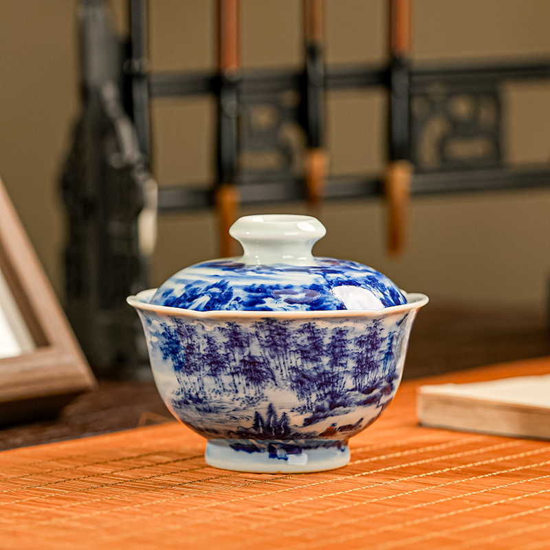 【小乔赏瓷】景琳藏晨烟初起二才盖碗jlc76