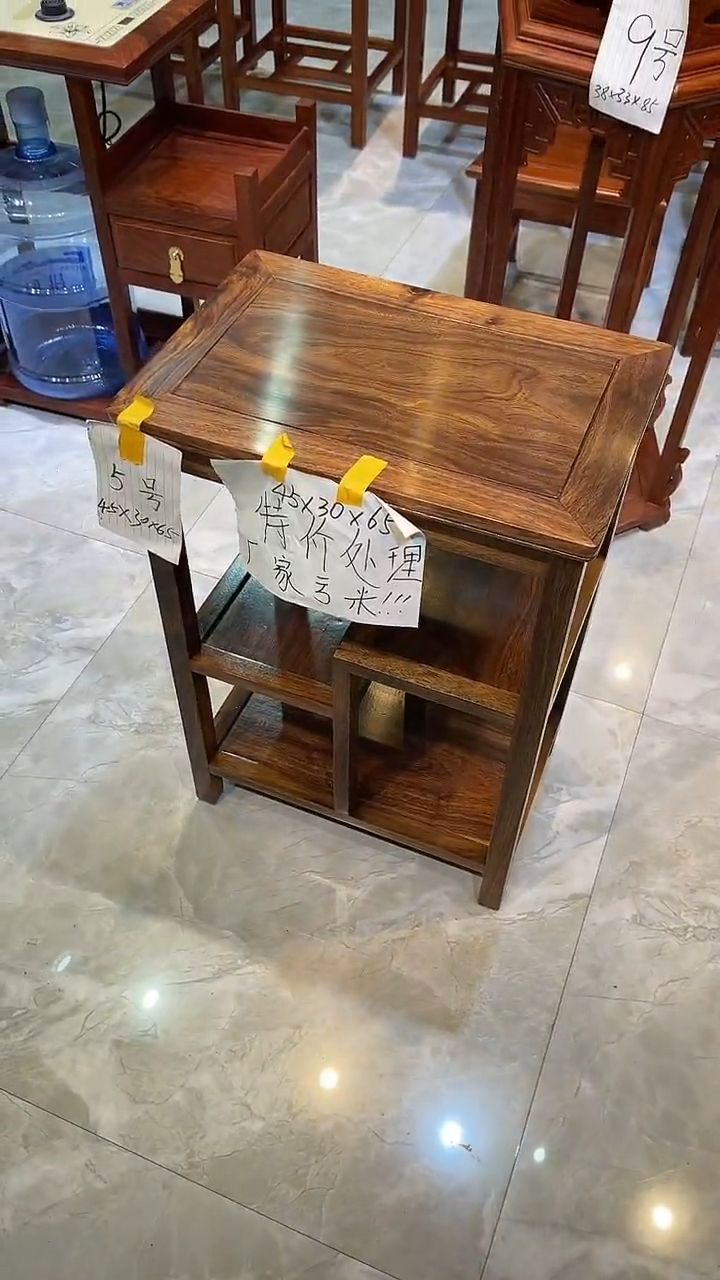 黑酸枝木类成套家具原木色置物架45*30*65