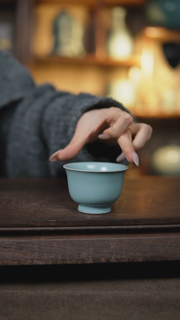 【闪购商品】杯仿古宋臻釉小如是杯瑕