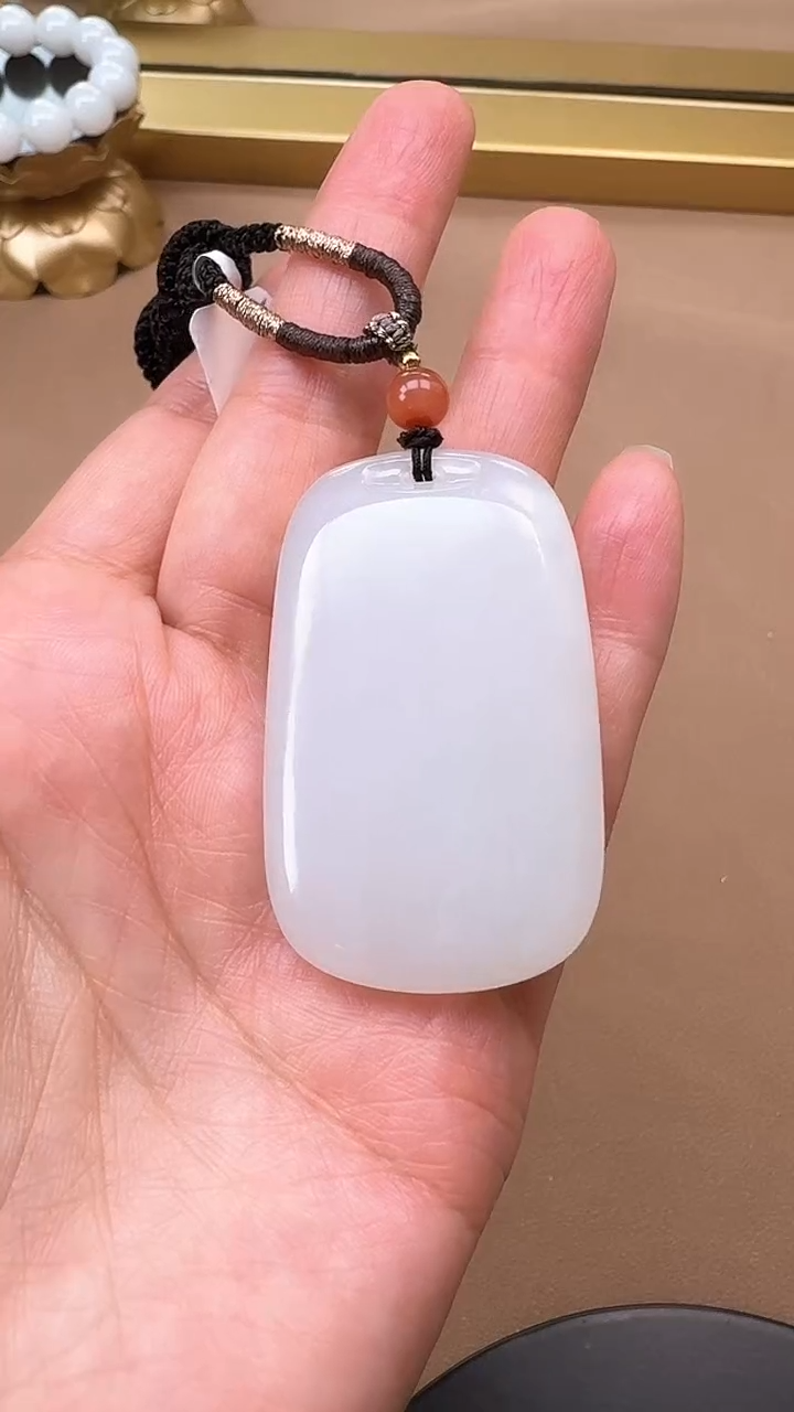 【闪购商品】和田玉吊坠未镶嵌1171白玉平安牌