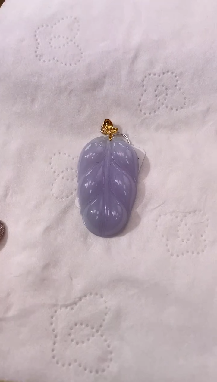 【闪购商品】翡翠颈饰18K金镶嵌天然缅甸a货翡翠