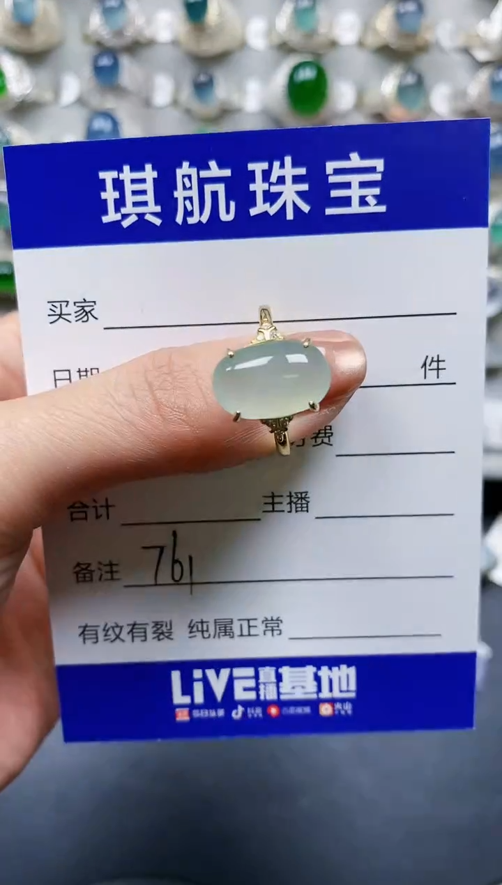 【闪购商品】翡翠戒指银S925镶嵌0761