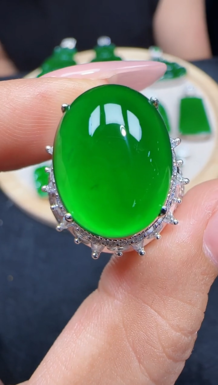 未镶嵌定制翡翠翡翠戒指228