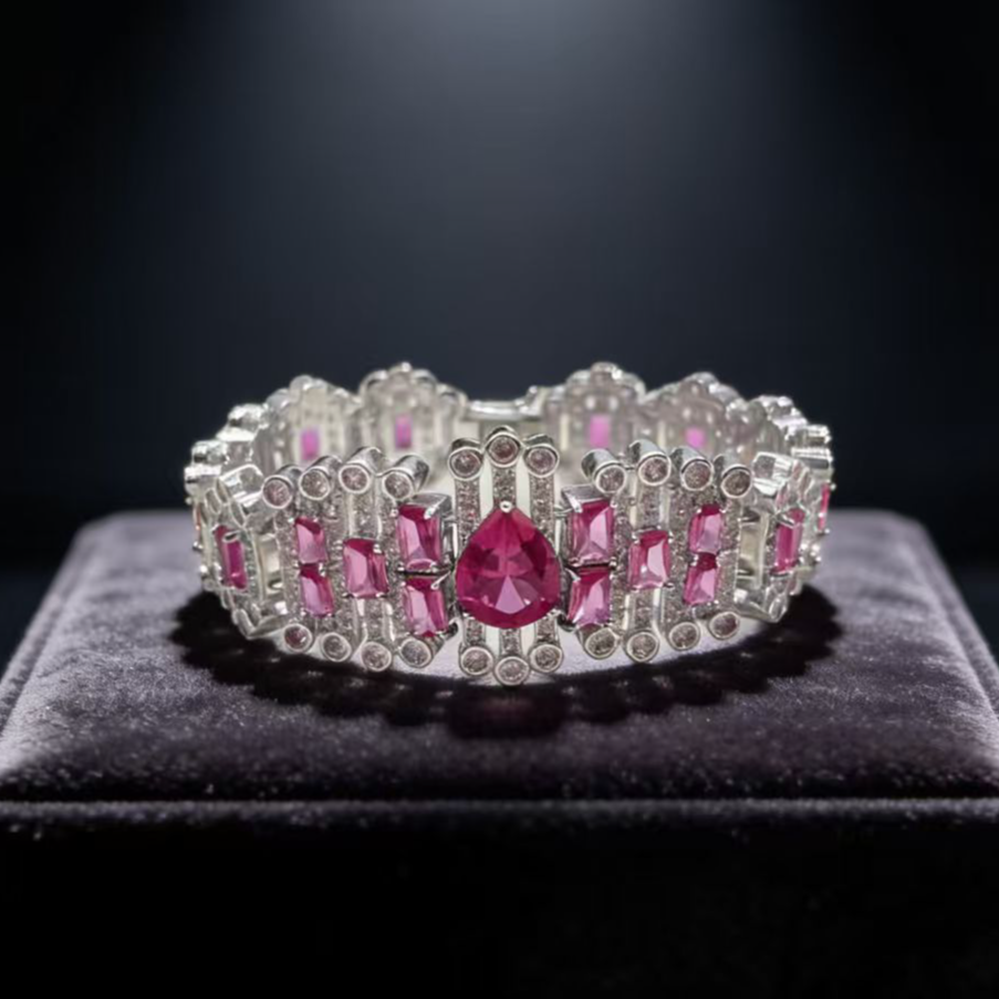 玫红宝石绯红宝石冠