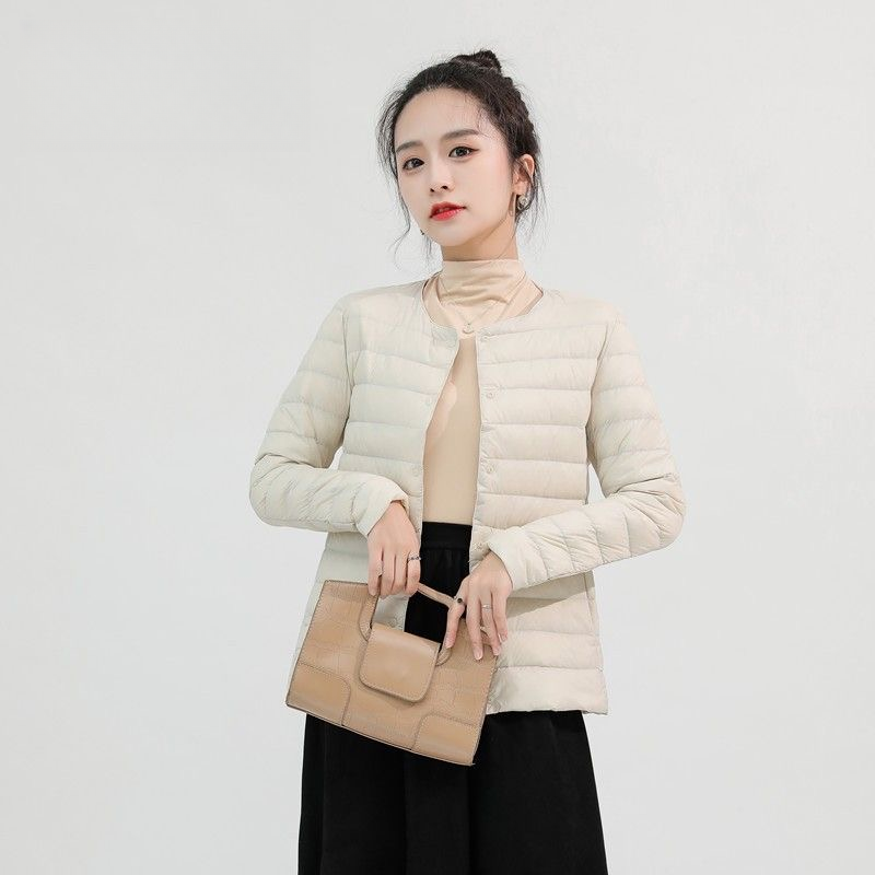 90绒子白鸭绒轻薄款羽绒服长袖内胆女冬季时尚贴身内搭短款外套