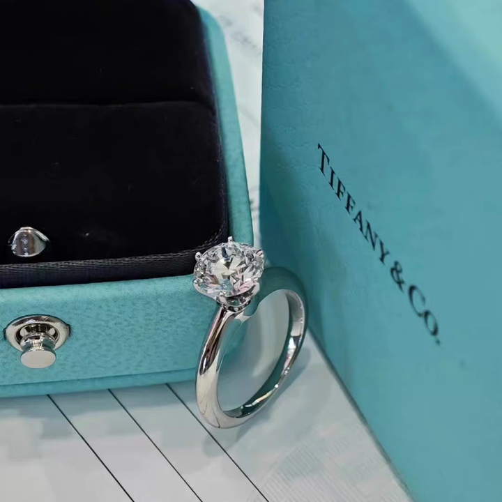 99新 Tiffany & Co./蒂芙尼 小花柳 1.5克拉六爪钻戒 H色 vs2 3EX