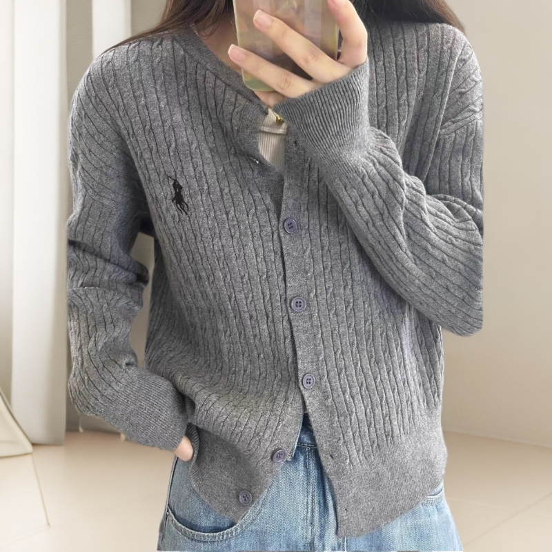 麻花针织开衫打底秋冬毛针织衫柔软抗起球针织开衫纯色长袖上衣