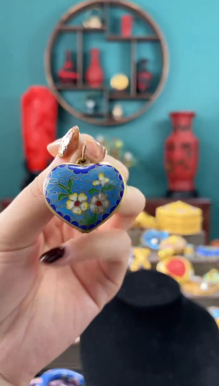 非遗手工景泰蓝吊坠湖蓝