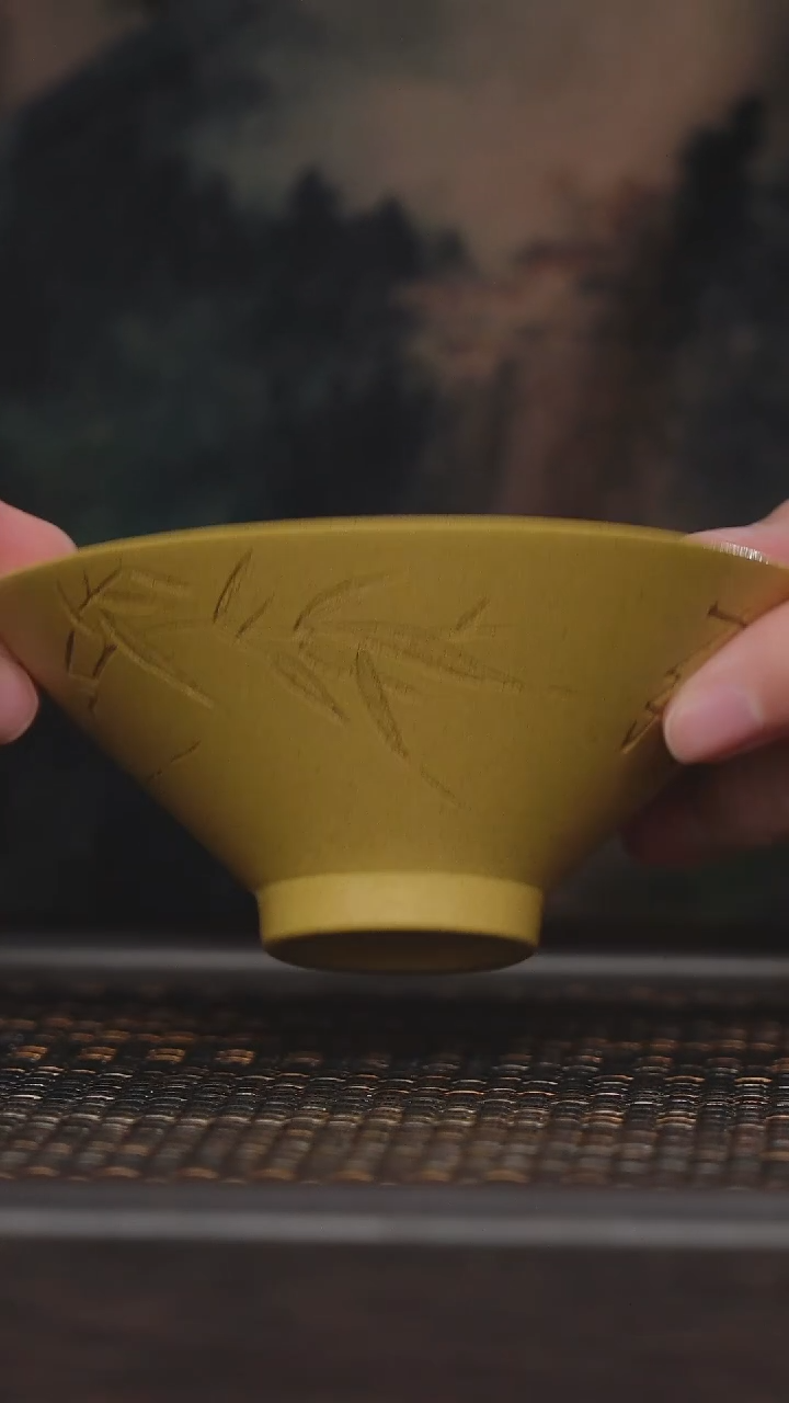 【闪购商品】紫砂茶杯非遗茶器-竹子斗笠杯