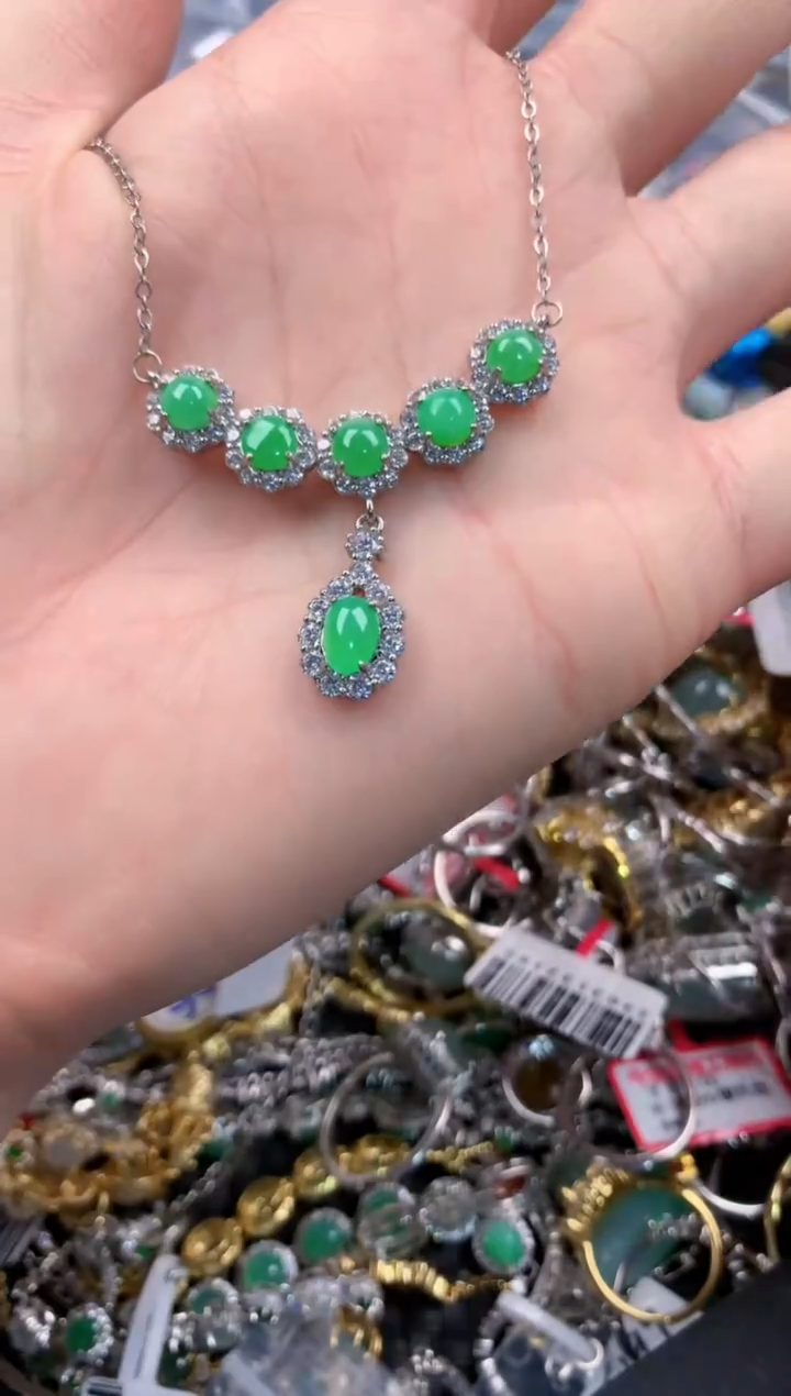 银S925镶嵌戒指翡翠333      3