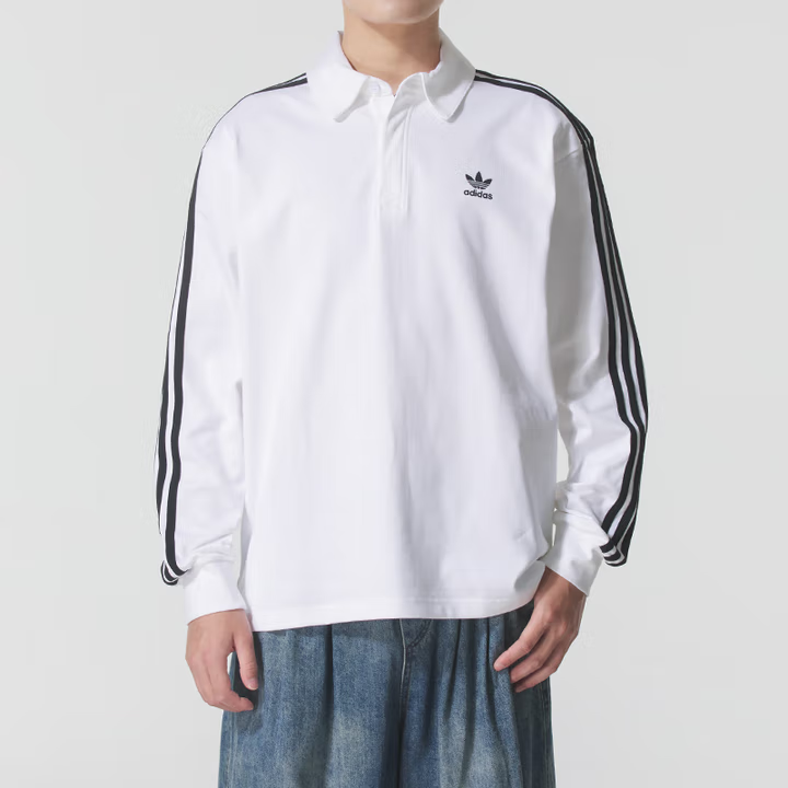 adidas/阿迪达斯秋季新款复古穿搭棉质美式运动长袖POLO衫IZ2459