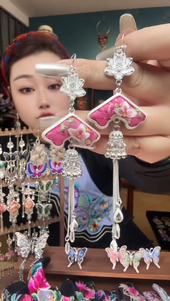 刺绣纯手工民族风刺绣耳环