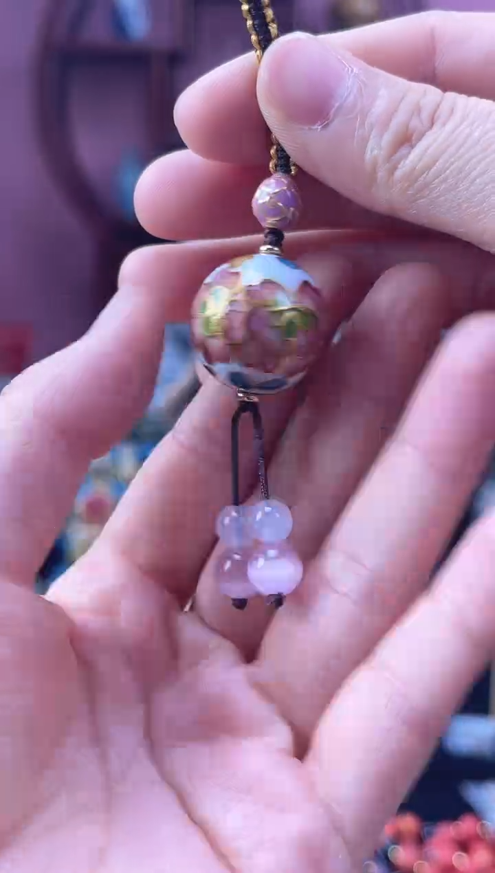 非遗 景泰蓝 2cm珠子 白色 吊坠