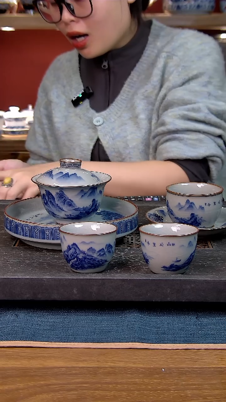 简装家用款5件套 老陶泥开片纹陶瓷茶具