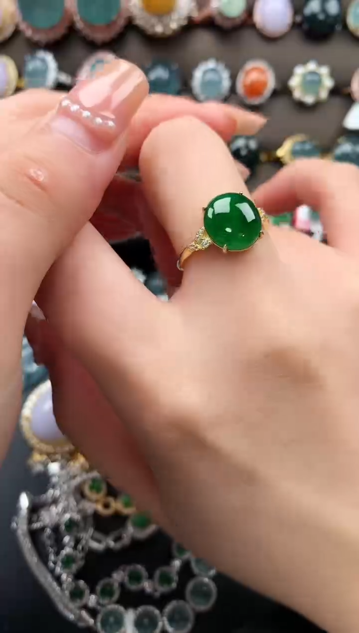 【闪购商品】翡翠戒指银S925镶嵌51241