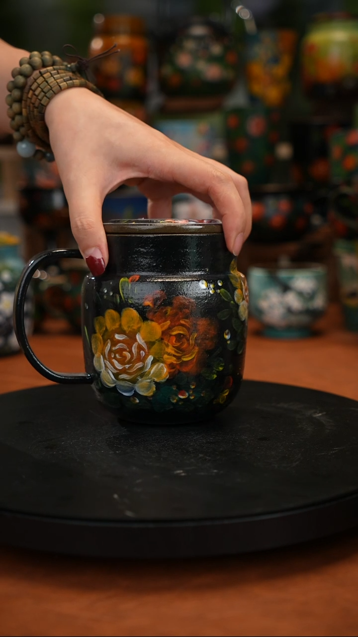 紫砂油画手绘釉 下彩