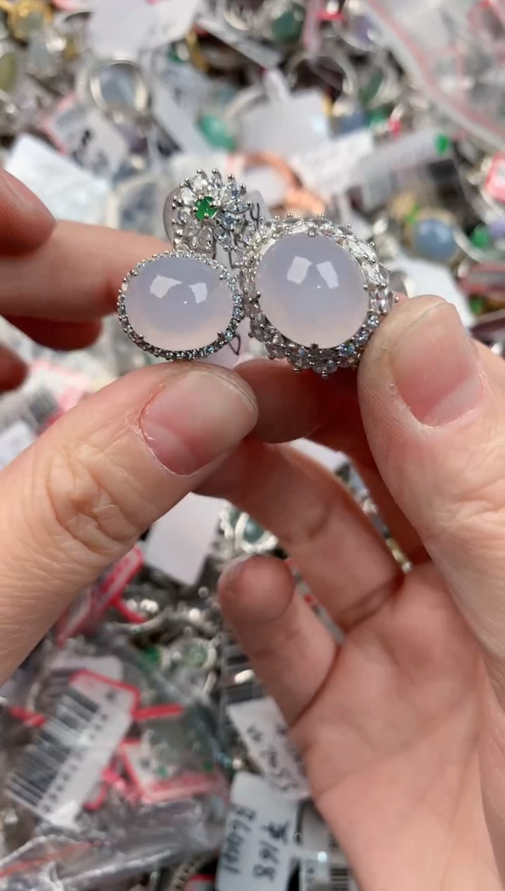 银S925镶嵌戒指翡翠555               2