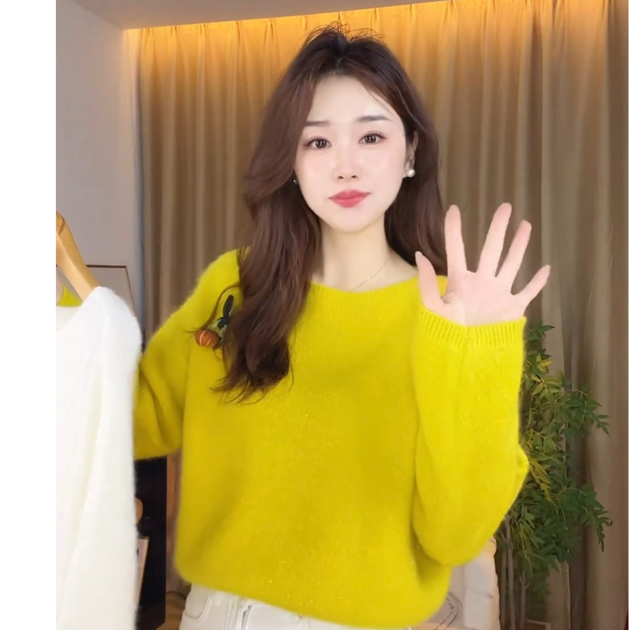 兔毛针织长袖厚款冬季不褪色毛针织衫显瘦ins加厚圆领