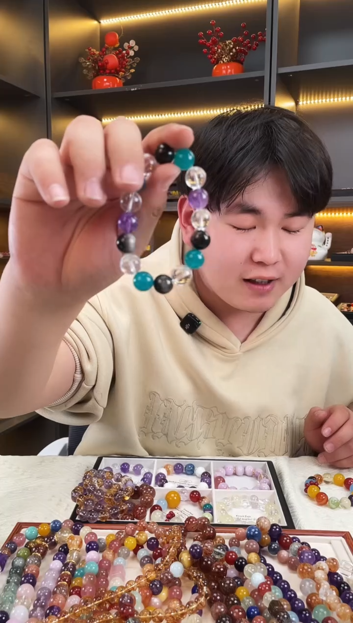 未镶嵌手链水晶天河白水多宝手串