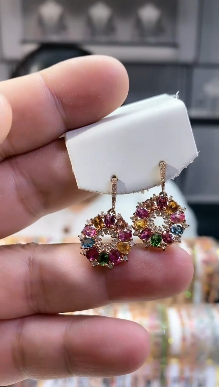 银S925镶嵌耳扣碧玺354354354354354