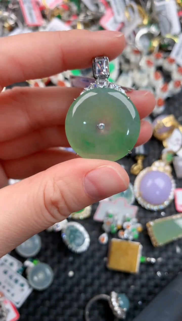 银S925镶嵌戒指翡翠555    10