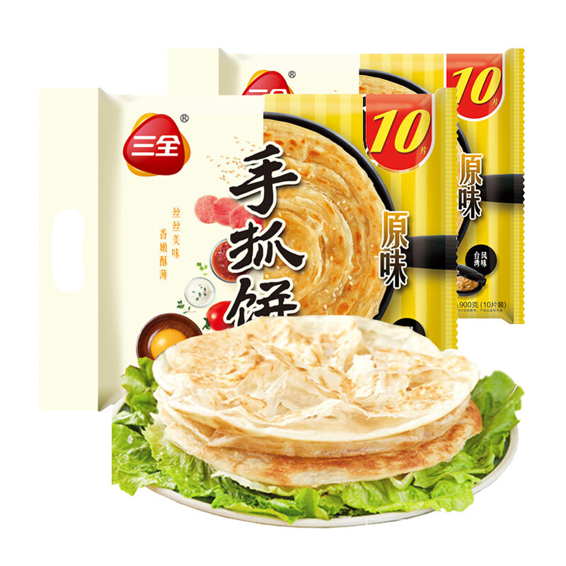 三全 原味手抓饼 900g(10片装)/袋