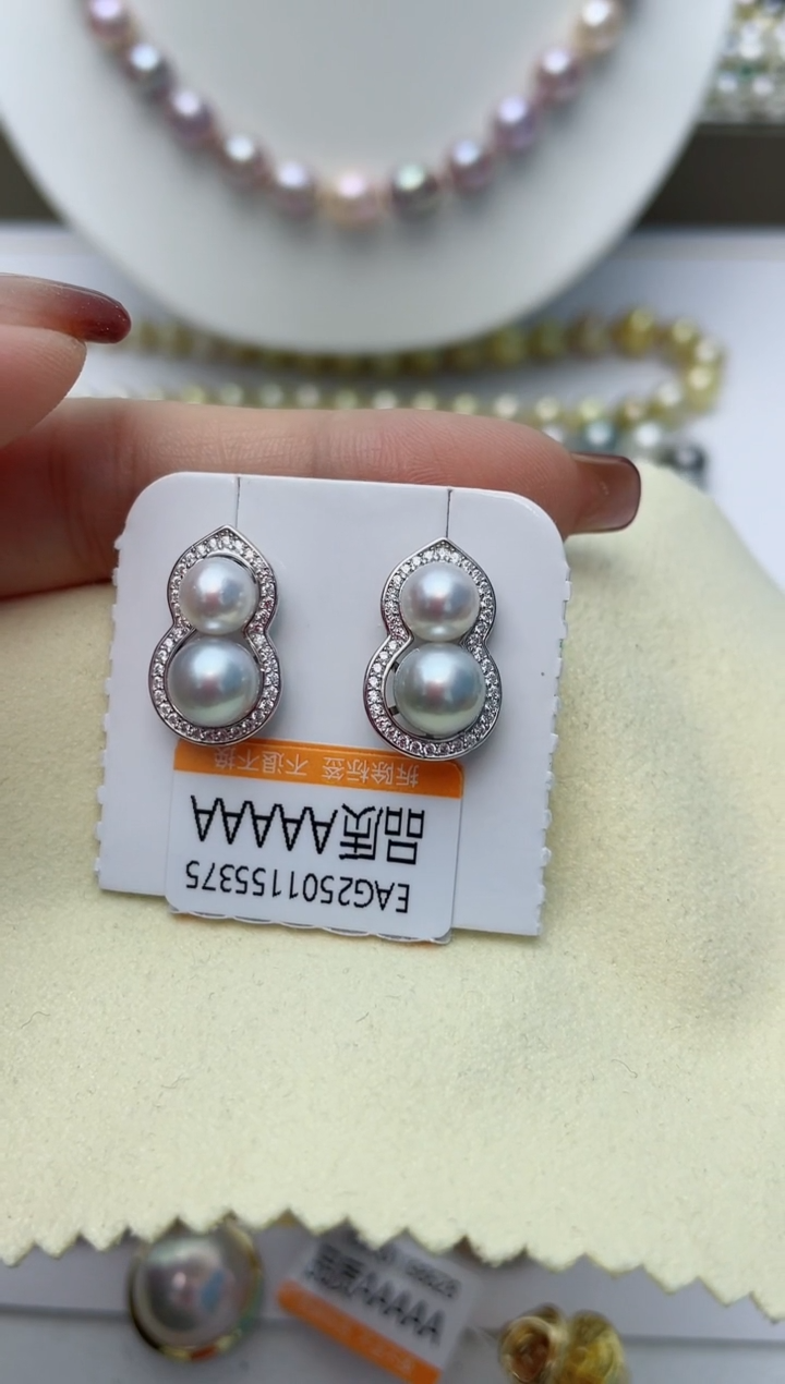 【闪购商品】海水珍珠耳饰银S925镶嵌W44