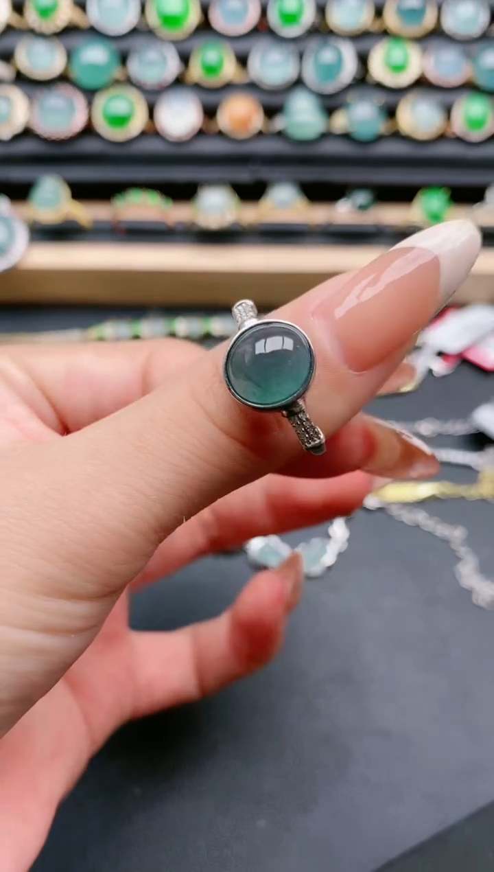 【闪购商品】翡翠戒指银S925镶嵌1111111