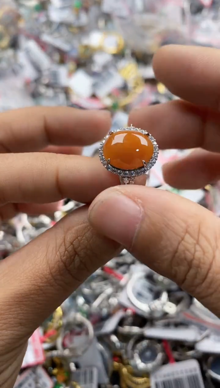 银S925镶嵌戒指翡翠888             3