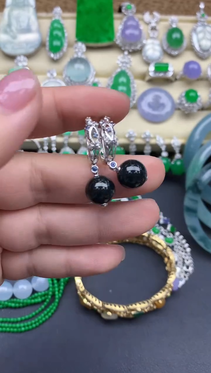 【闪购商品】翡翠耳饰18K金镶嵌303-中国好珍宝