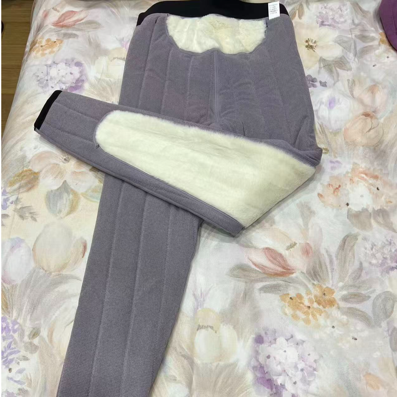 男士护膝高腰保暖棉裤