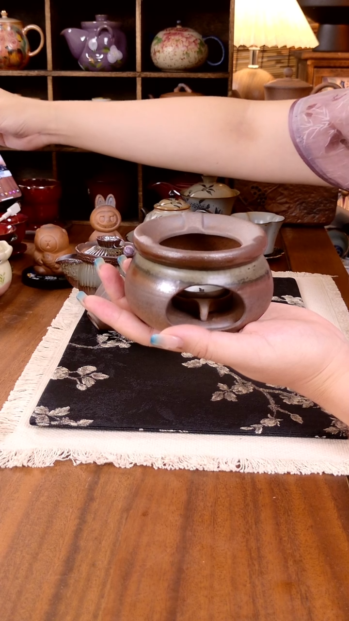 清水粗陶暖茶炉-素