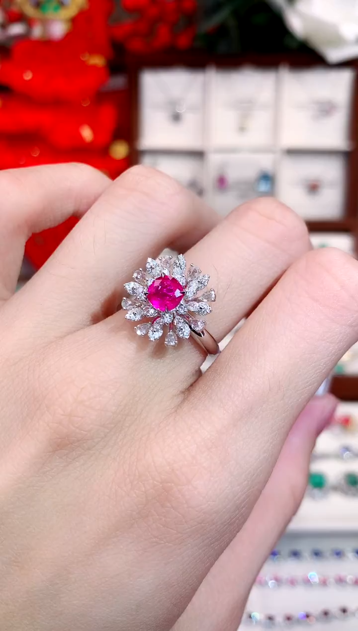 【闪购商品】红宝石戒指18K金镶嵌1.01ct/天然宝石/七天无理由