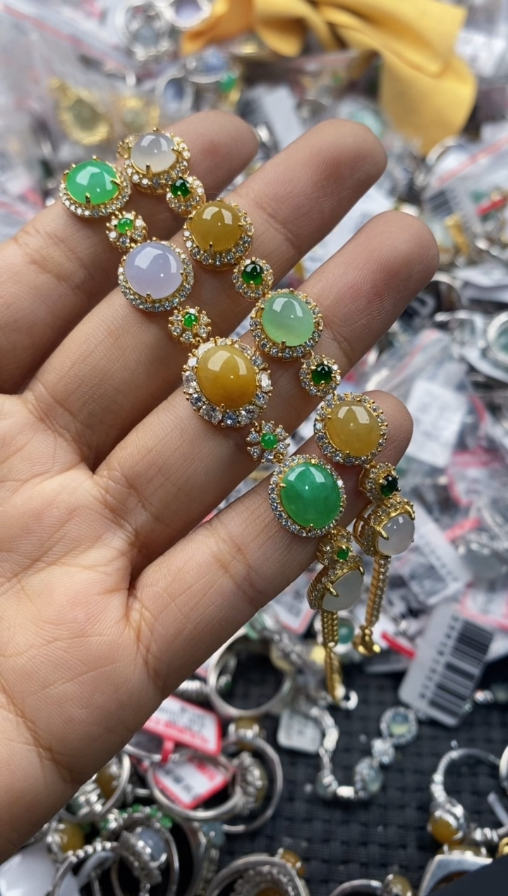 银S925镶嵌戒指翡翠555---9