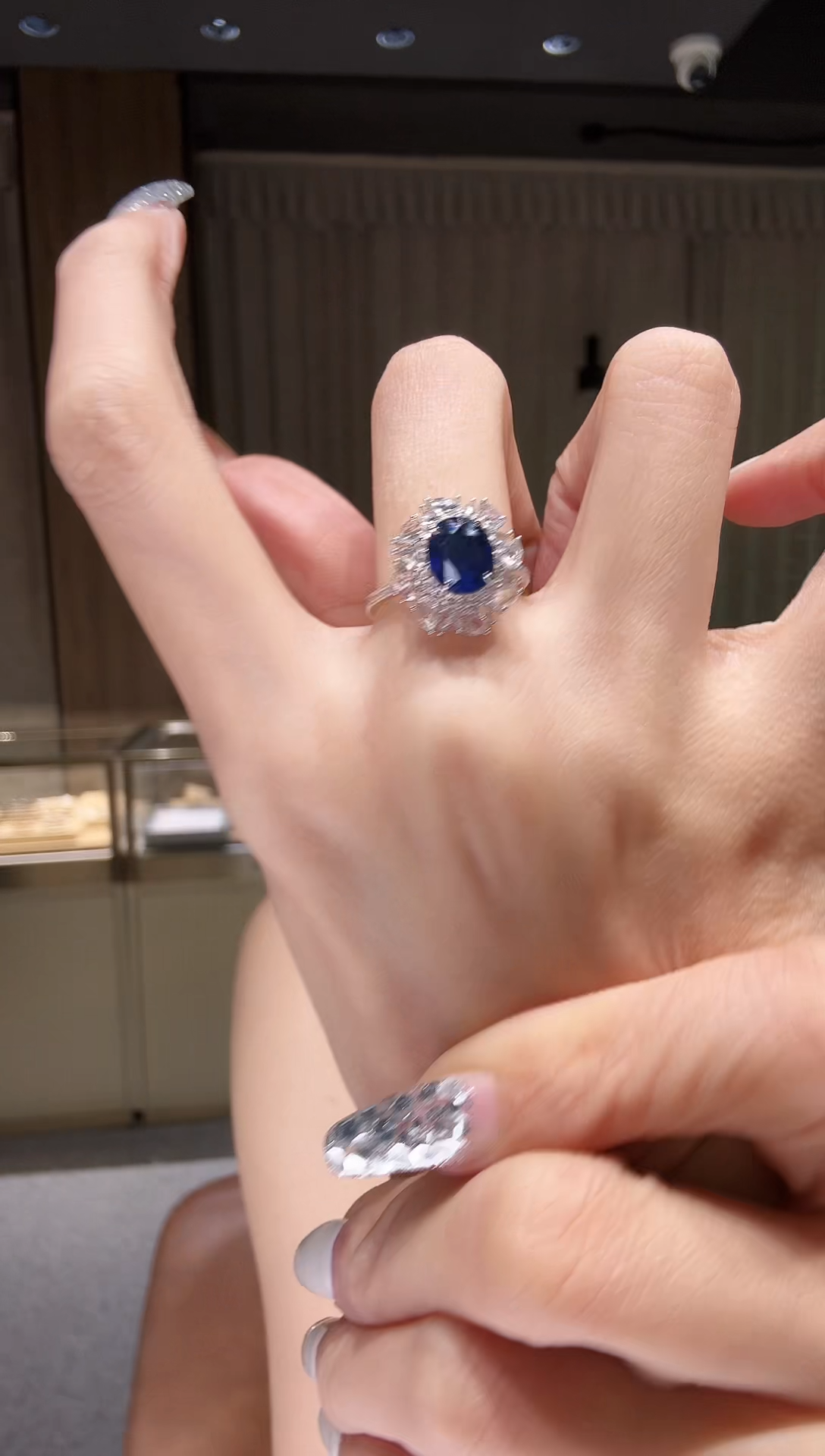 戒指蓝宝石铂Pt950镶嵌CE0775