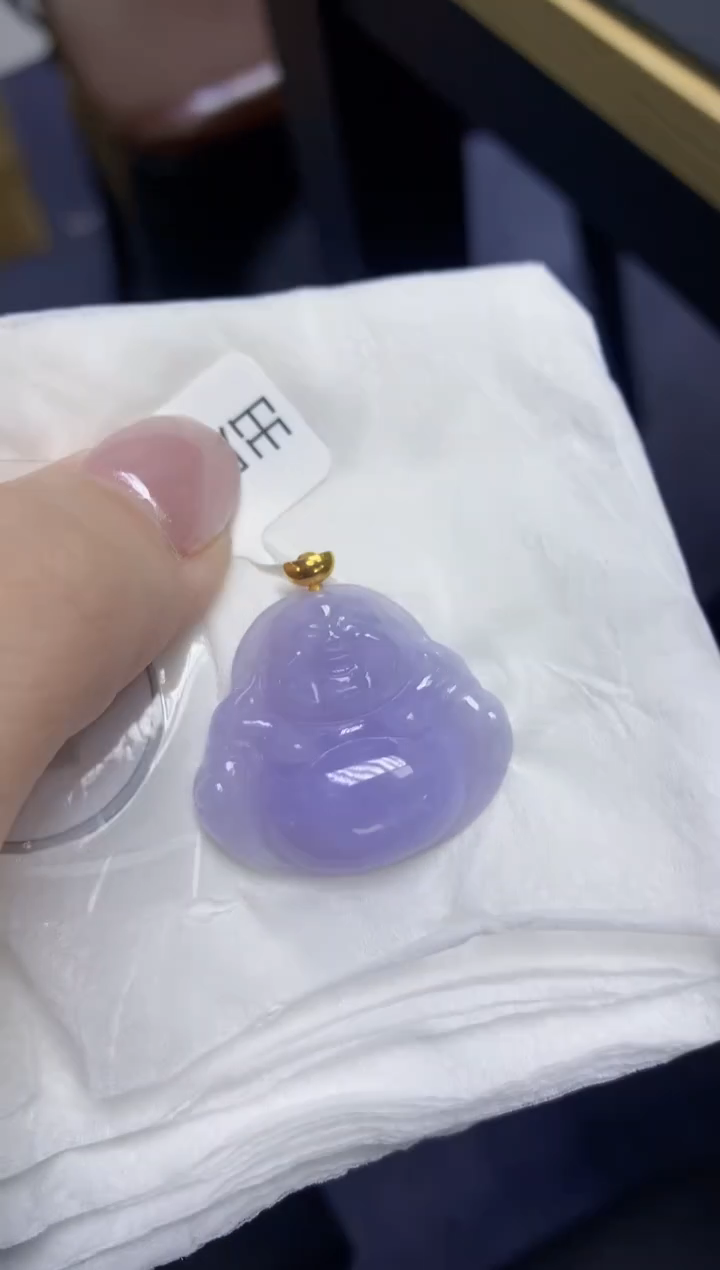 翡翠18K金镶嵌颈饰天然缅甸翡翠A货百元以上9元证书费自理