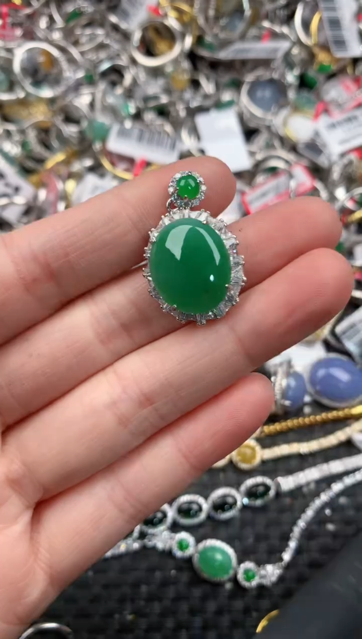 银S925镶嵌戒指翡翠11   3