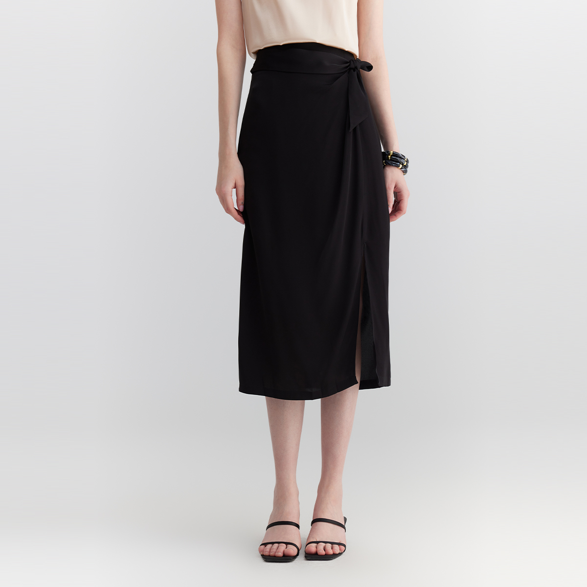 桑蚕丝纯色半截裙25DAK0503